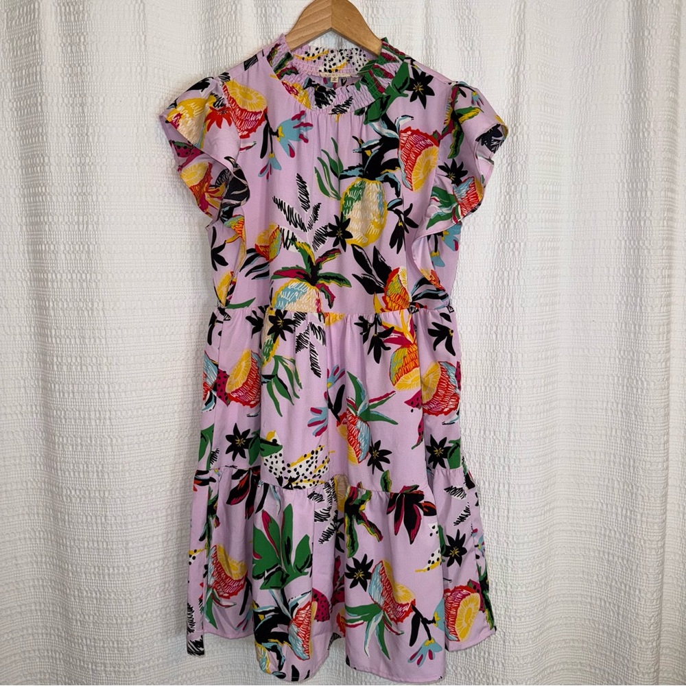 Jodifl Burds of Paradise Lavender Tropics dress